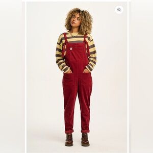 LUCY & YAK Corduroy Dungarees Overalls  in Maroon red fall Gorpcore Sz 2R